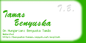tamas benyuska business card